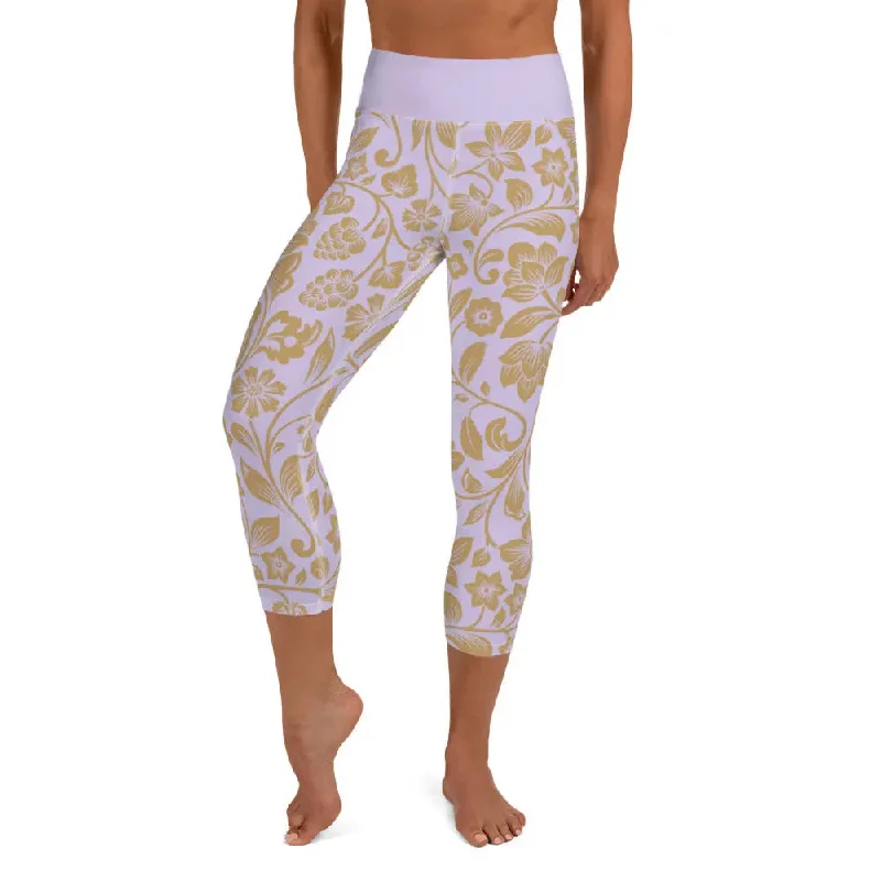 Fitted Sweatshirts"Floral Lace" Collection - Yoga Capri Leggings