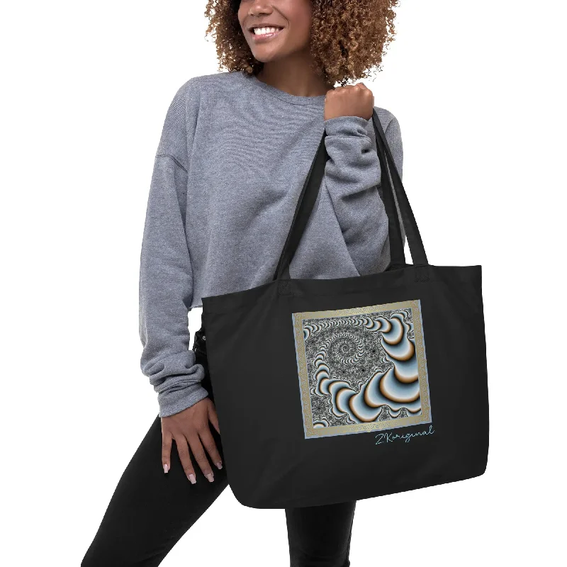 Quilted Sweatshirts"Hypnotic Swirl" Collection - Large organic tote bag