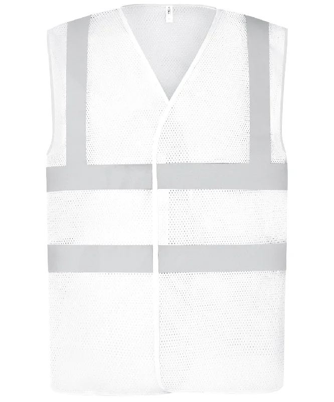 White - Top cool open mesh 2-band-and-braces waistcoat (HVW120)Sheer Overcoats