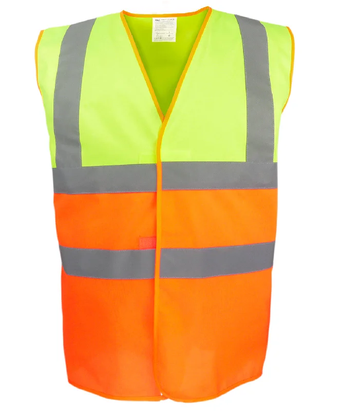 Hi-vis Yellow/Orange - Hi-vis two-tone waistcoat (HVW122)Hip-Hop Overcoats