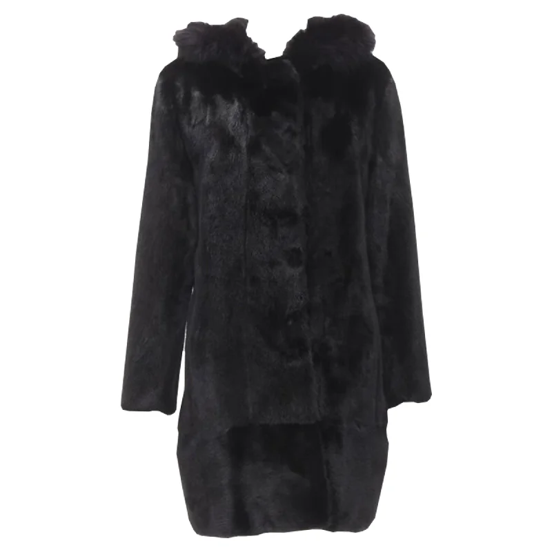 Bamboo Fiber SweatshirtsIsla fur long sleeve snap button hooded jacket