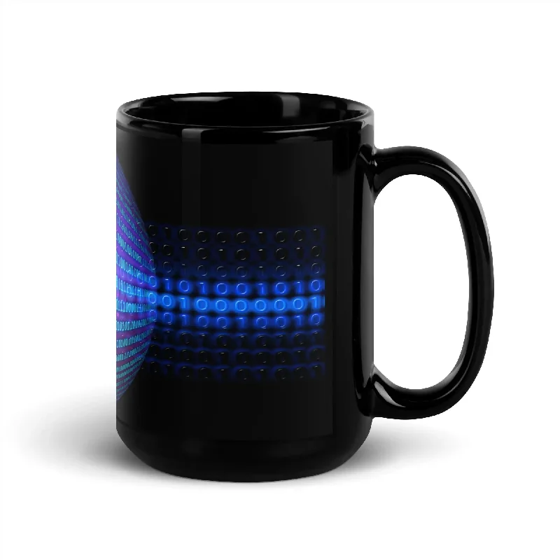 Limited Edition Hoodies"Binary Code" Collection - Black Glossy Mug