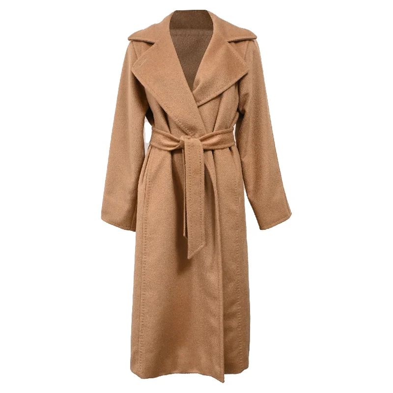 Max Mara Manuela Belted Coat in Brown Camel HairBeaded Overcoats