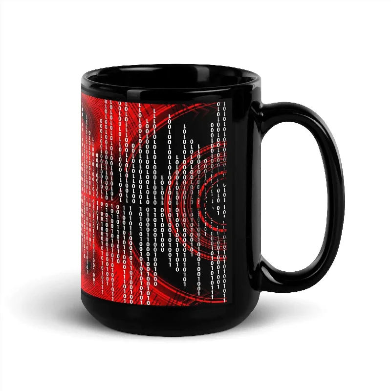 Logo Hoodies"Binary Code" Collection - Black Glossy Mug