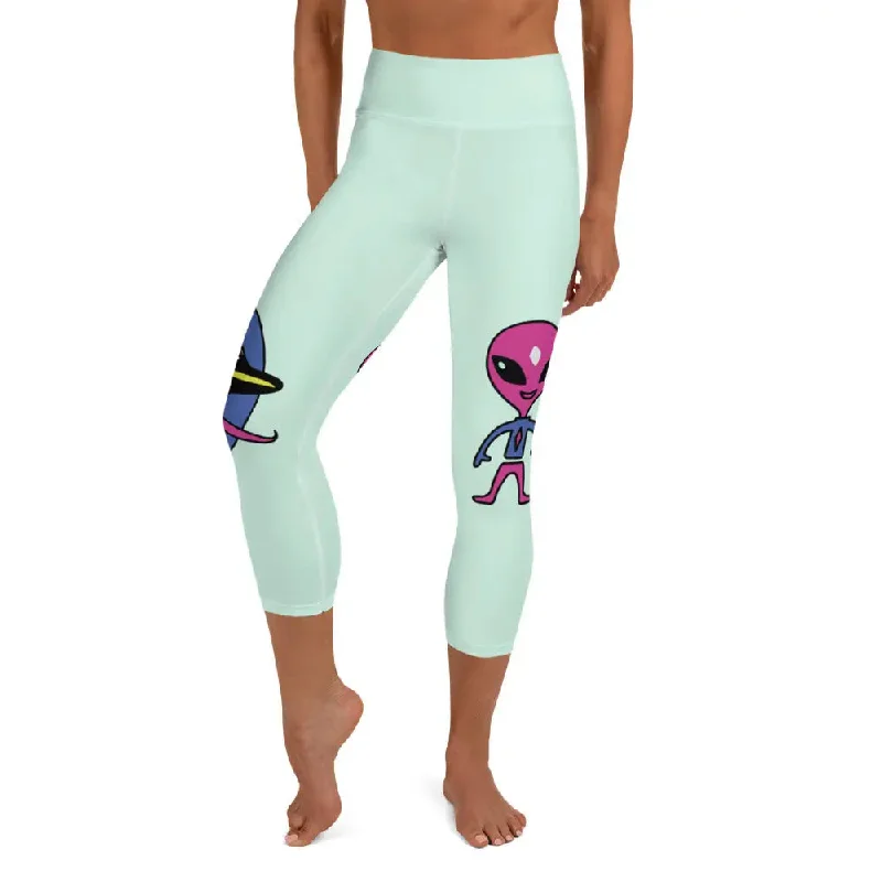 Hemp Sweatshirts"Space Buds" Collection - Yoga Capri Leggings