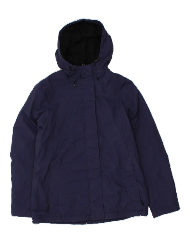 Collaborative SweatshirtsL.L.BEAN Womens Hooded Windbreaker Jacket UK 10 Small Navy Blue Nylon