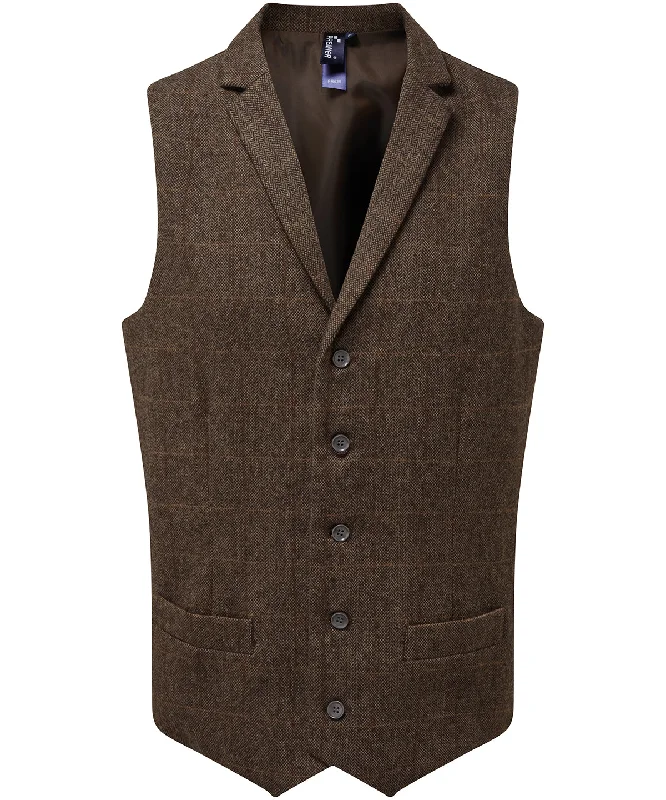 Brown Check - Herringbone waistcoatWork Overcoats