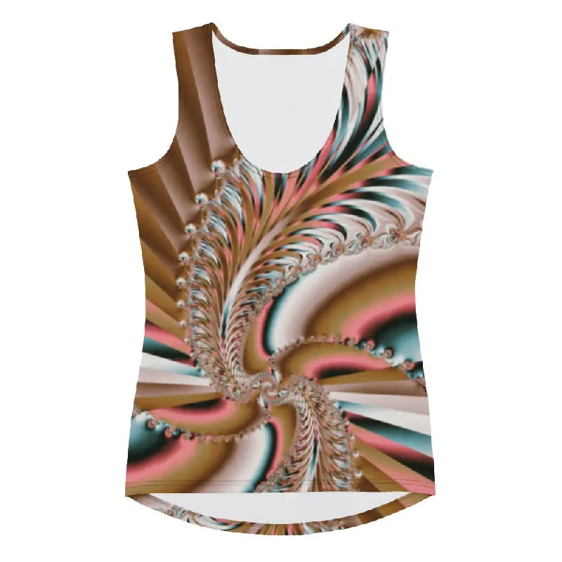 Tie-Dye Hoodies"Summer Spin" Collection - Colorful Fantasy Abstract Modern Fractal Flower All-Over-Print Yoga Tank Top