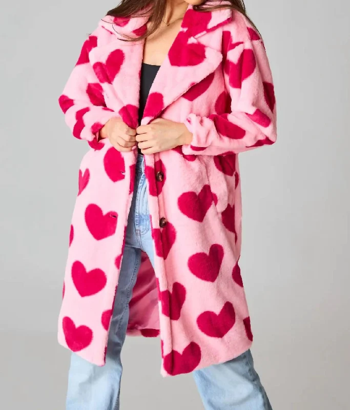 Blinded By Love Fur Coat In PinkThermal Overcoats