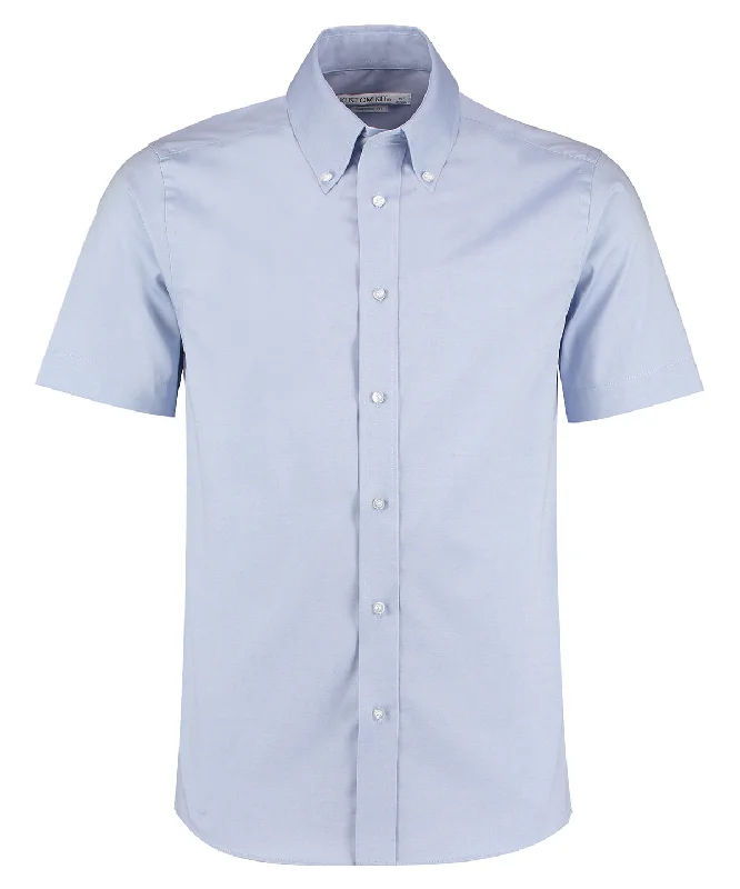 Organic Cotton Short Sleeve TopsLight Blue* - Premium Oxford shirt short-sleeved (tailored fit)