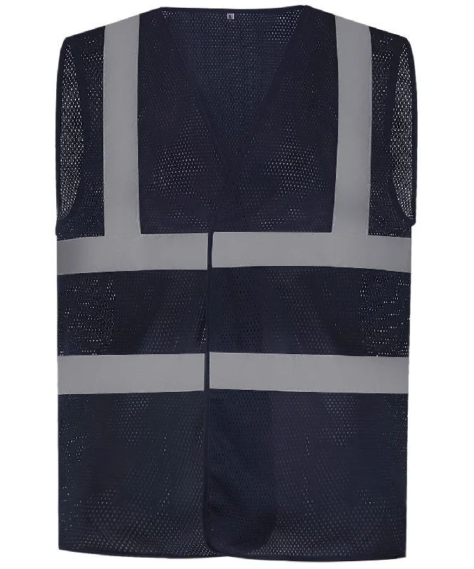 Navy - Top cool open mesh 2-band-and-braces waistcoat (HVW120)Cocoon Coats