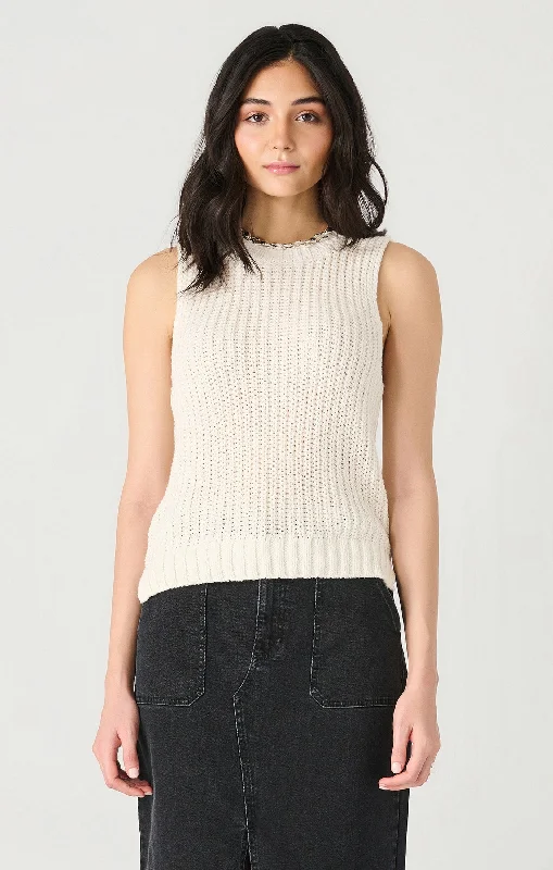 Metallic Short Sleeve TopsTop - Dex Short Sleeve Crochet Sweater