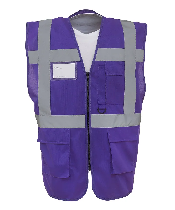 Purple - Multifunctional executive hi-vis waistcoat (HVW801)Tweed Overcoats