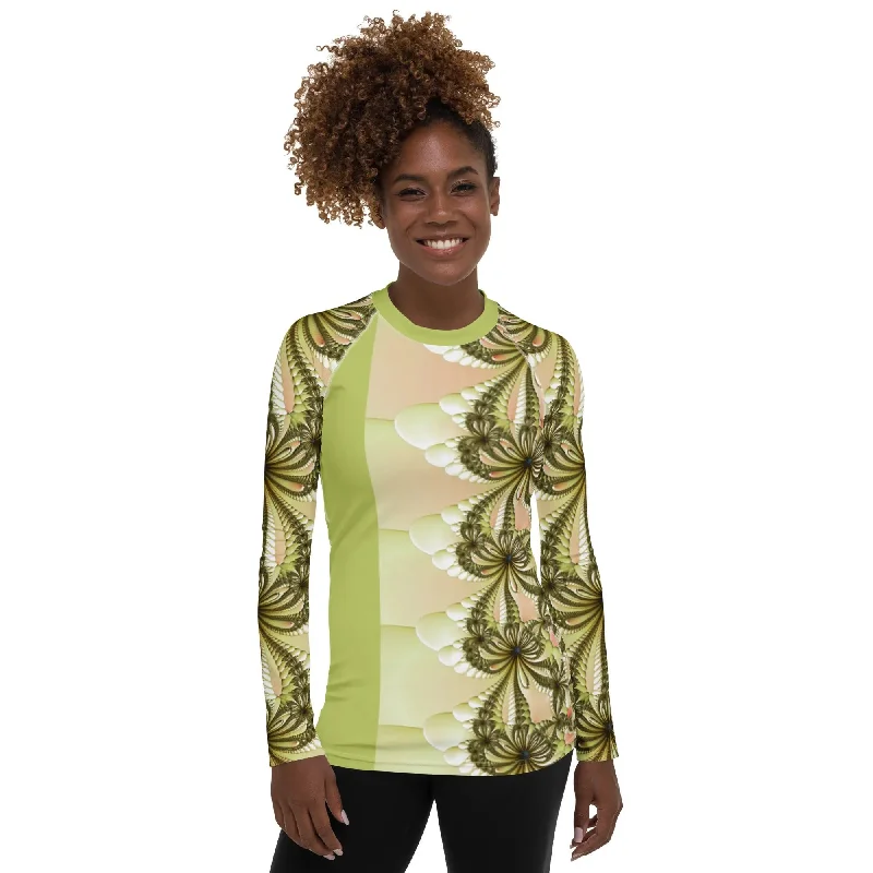 Mesh-Lined Hoodies"Wild Lily" Collection - Women's Rash Guard