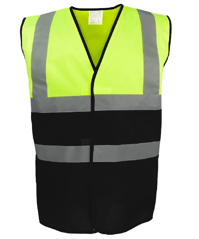 Hi-vis Yellow/Black - Hi-vis two-tone waistcoat (HVW122)Retro Overcoats