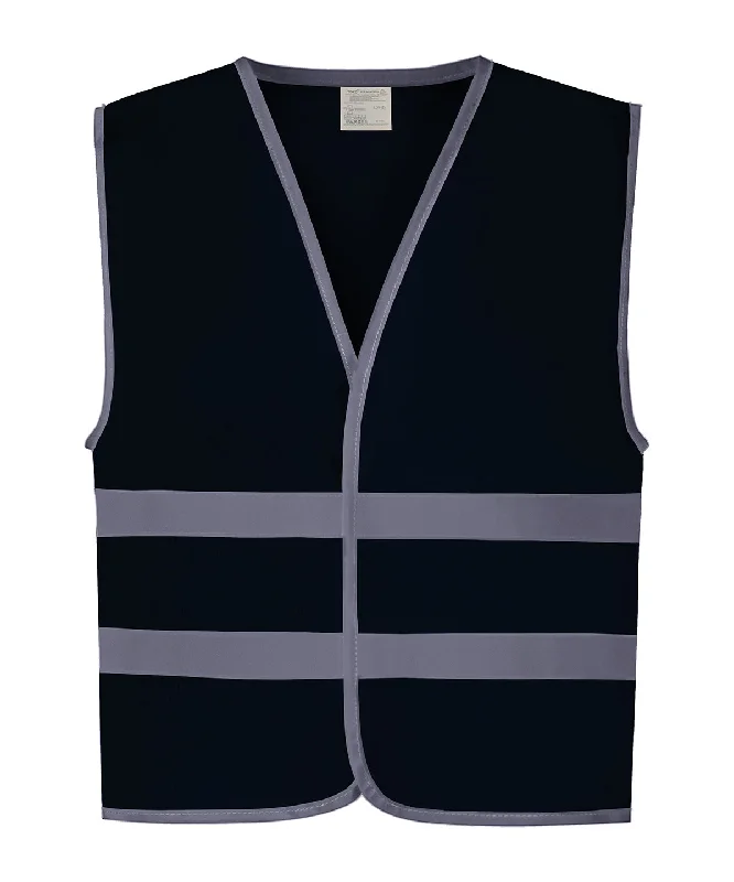 Navy - Hi-vis reflective border kids waistcoat (HVW102CH)Statement Overcoats