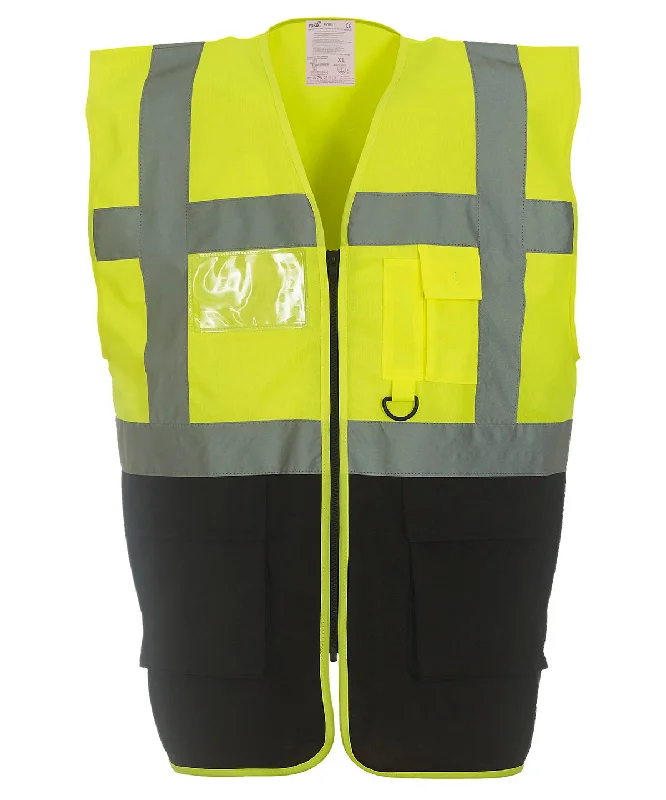 Yellow/Black - Multifunctional executive hi-vis waistcoat (HVW801)Military Overcoats