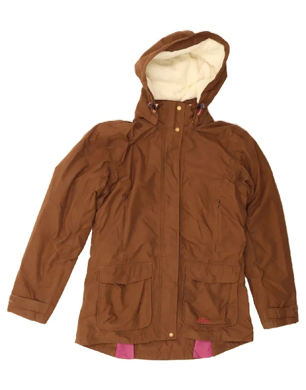 Graphic HoodiesMUSTO Womens Hooded Windbreaker Jacket UK 10 Small  Brown Polyester