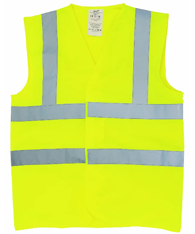 Yellow - Flame-retardant hi-vis sleeveless waistcoat (HVW100FR)Sequined Overcoats