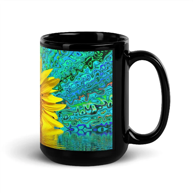 Cultural Sweatshirts"Sunflower" Collection - Black Glossy Mug