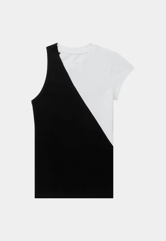 Plush Short Sleeve TopsMaison Margiela Short-Sleeved Top Blackwhite