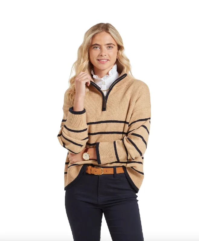 Schoffel Womens Sandsend 1/4 zip Jumper - Warm sand