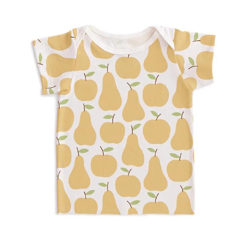 Printed Short Sleeve TopsShort-Sleeve Lap Tee - Apples & Pears Yellow