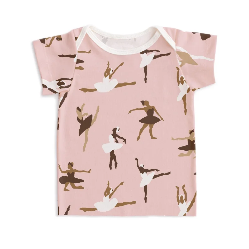 Hemp Short Sleeve TopsShort-Sleeve Lap Tee - Ballet Pink