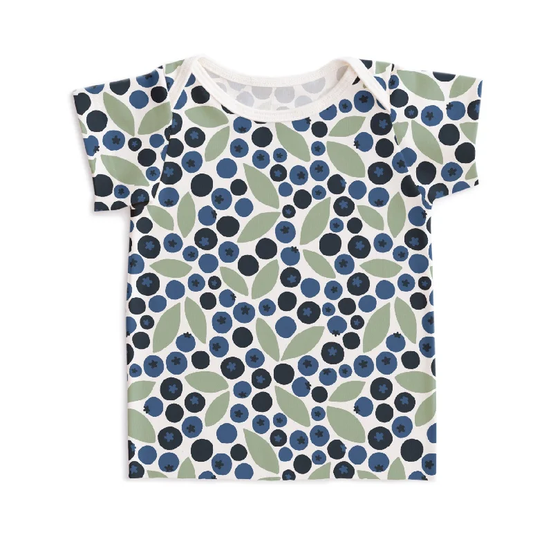 Luxury Short Sleeve TopsShort-Sleeve Lap Tee - Berries Blue & Green