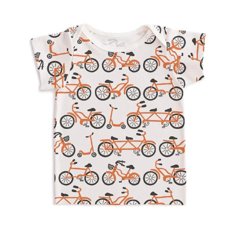 Distressed Short Sleeve TopsShort-Sleeve Lap Tee - Bikes Orange