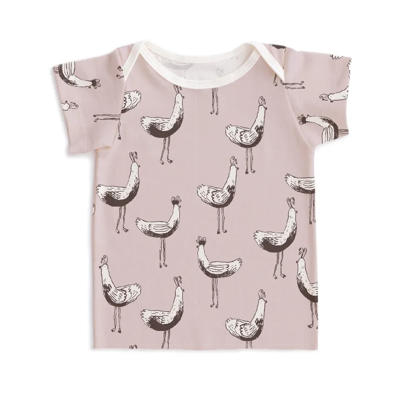 Bamboo Short Sleeve TopsShort-Sleeve Lap Tee - Bird Parade Pink