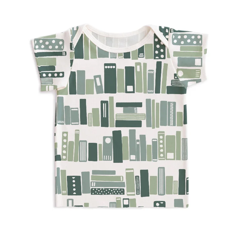 V-Neck Short Sleeve TopsShort-Sleeve Lap Tee - Bookshelf Teal