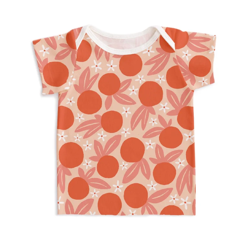 Cotton Short Sleeve TopsShort-Sleeve Lap Tee - Clementines Blush