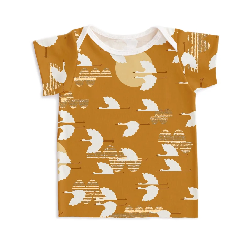 Tie-Dye Short Sleeve TopsShort-Sleeve Lap Tee - Cranes Gold