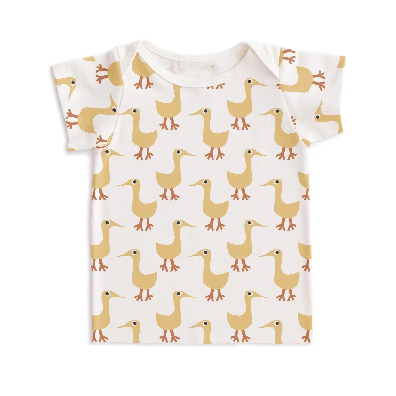 Striped Short Sleeve TopsShort-Sleeve Lap Tee - Ducks Yellow