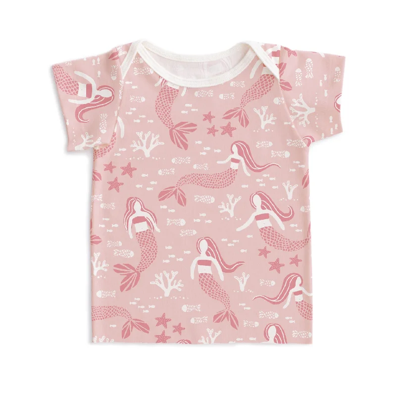 Silk Short Sleeve TopsShort-Sleeve Lap Tee - Mermaids Pink