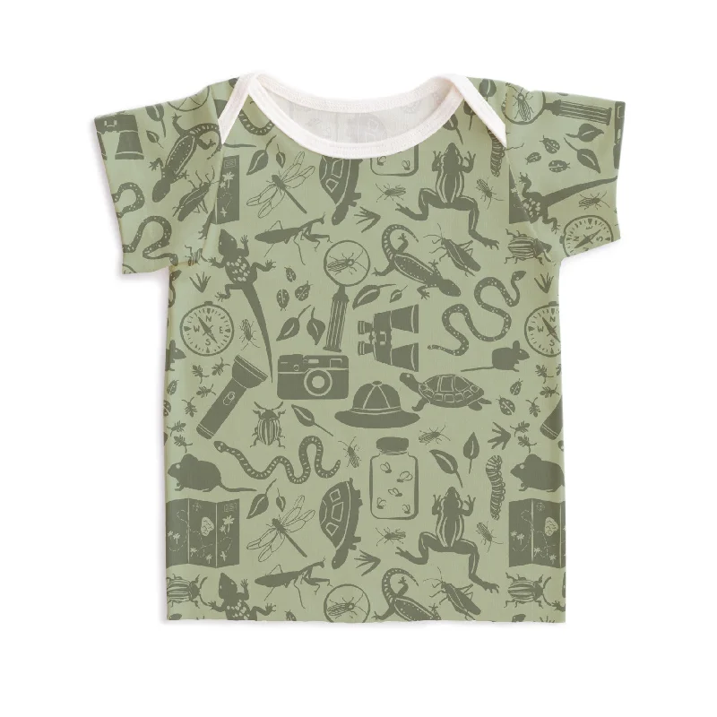 Off-Shoulder Short Sleeve TopsShort-Sleeve Lap Tee - Nature Explorer Sage & Forest Green