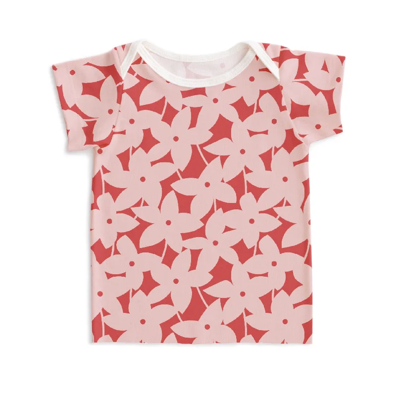 Organic Cotton Short Sleeve TopsShort-Sleeve Lap Tee - Pinwheel Flowers Pink