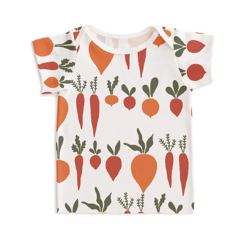 Vintage Short Sleeve TopsShort-Sleeve Lap Tee - Root Vegetables Natural