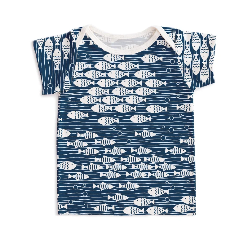 Designer Short Sleeve TopsShort-Sleeve Lap Tee - Under the Sea Navy