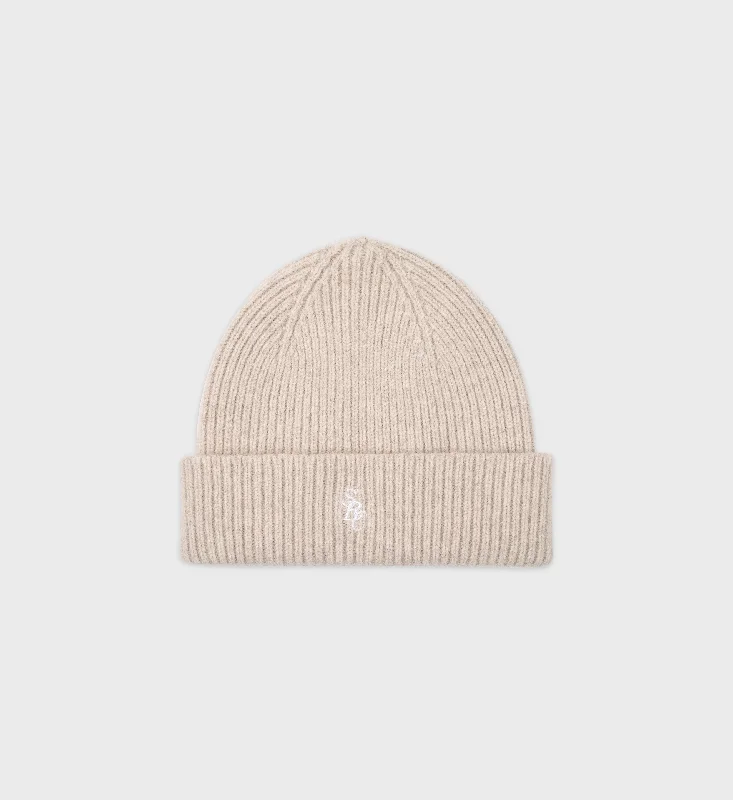 SRC Wool Beanie - Beige/White