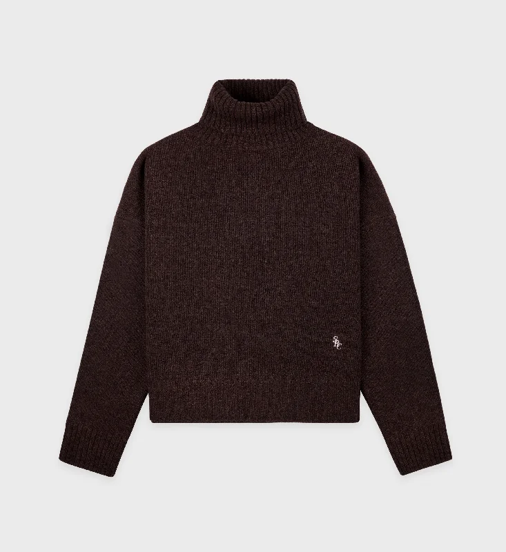 SRC Wool Turtleneck - Chocolate/White