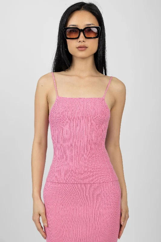 ZERO102 Ribbed Top in Petal