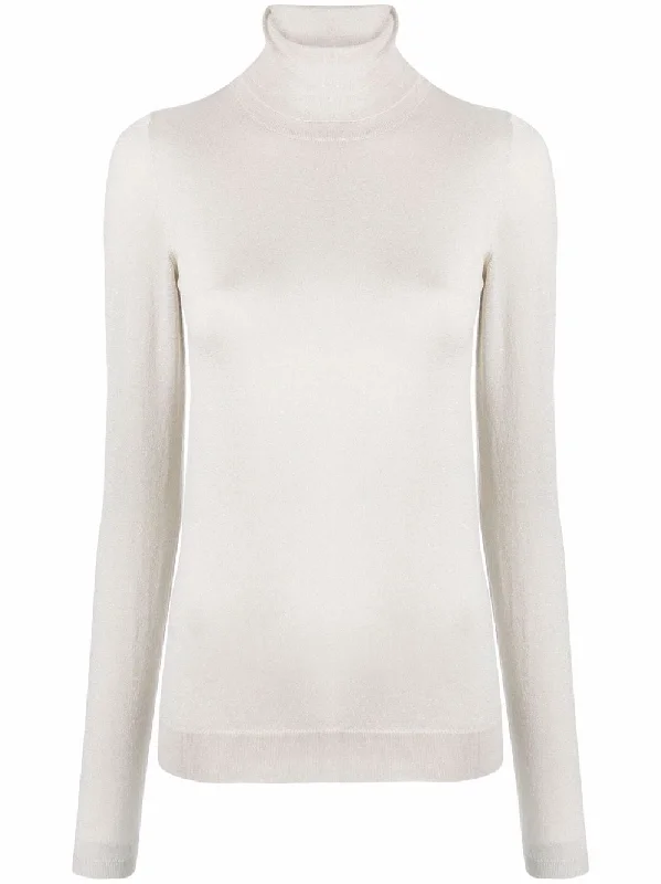 BRUNELLO CUCINELLI Ivory Cashmere-Silk Turtleneck Sweater