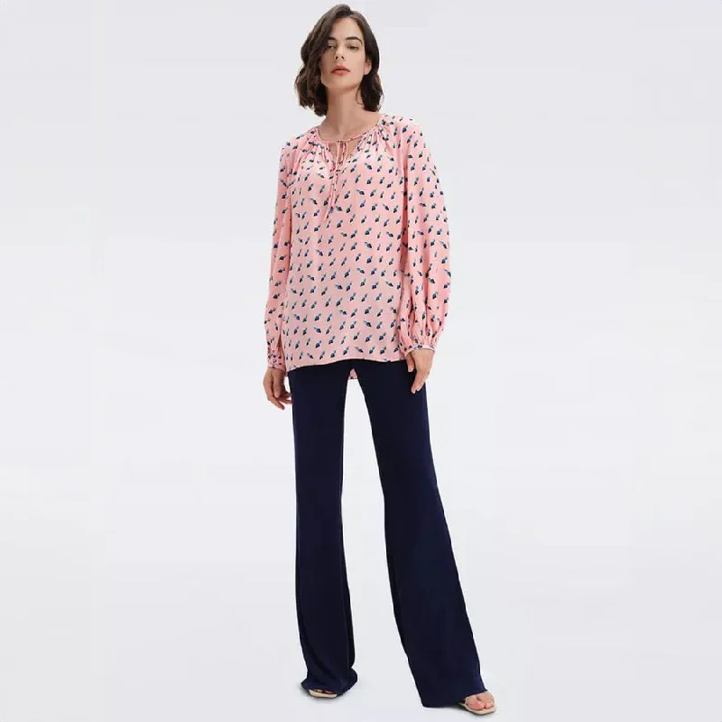 Freddie Blouse in Twisted Geo Soft PinkPrinted Shirts