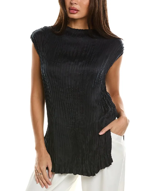 EILEEN FISHER Scrunched BlouseMetallic Shirts