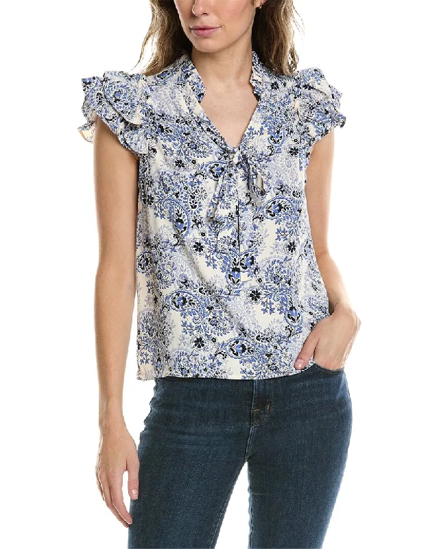 Nanette Nanette Lepore Tie Neck BlousePocket Shirts