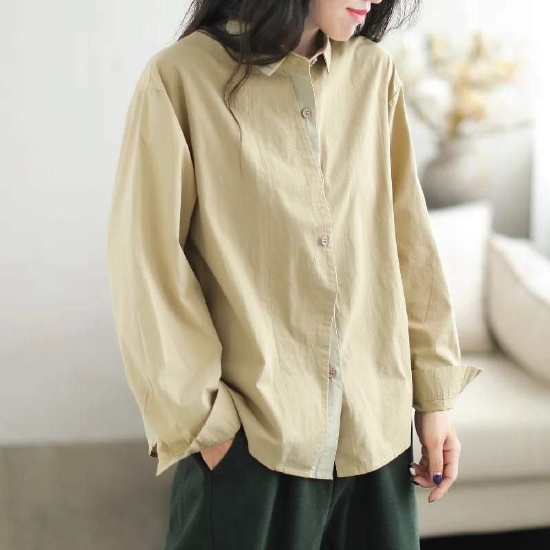 Women Retro Loose Casual BlouseCashmere Shirts