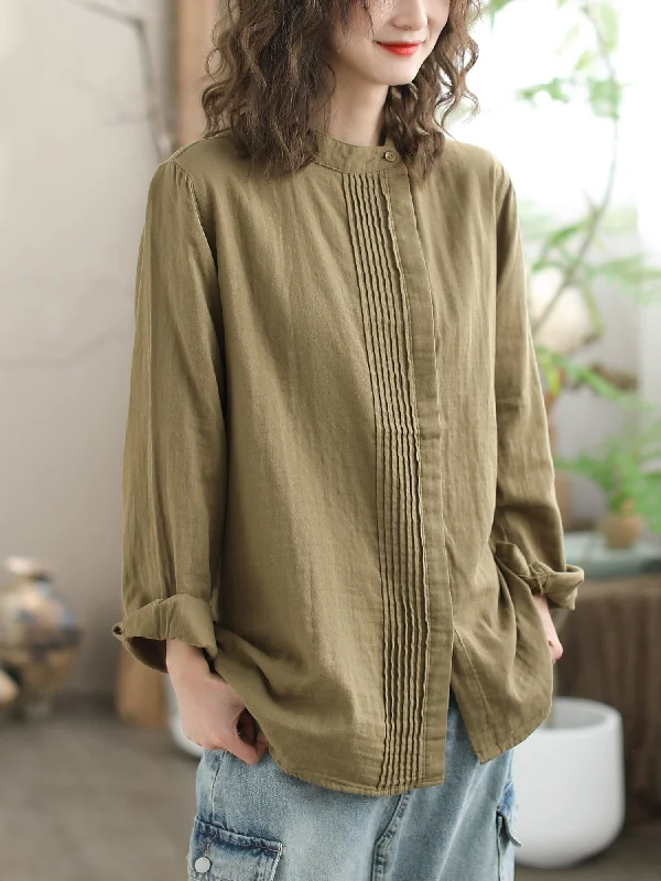 Women Spring Loose Solid Casual BlouseUV-Protection Shirts