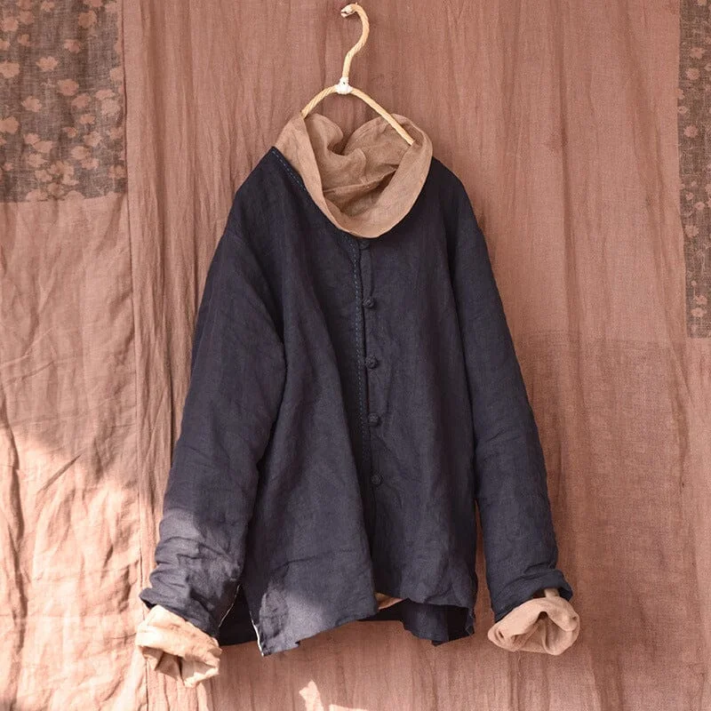 Women Spring Retro Loose Linen BlouseFishing Shirts